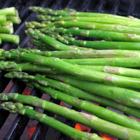 Asparagras getting a dose of flavor and slight heat