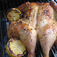 Charcoal grilled lemon chicken