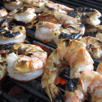 Charcoal grilled shrimp