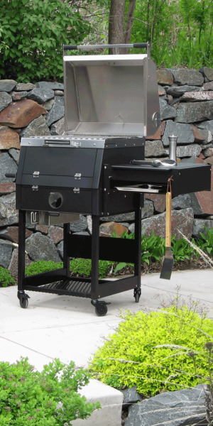 The B1 backyard charcoal grill. The grill you won't have to hide.